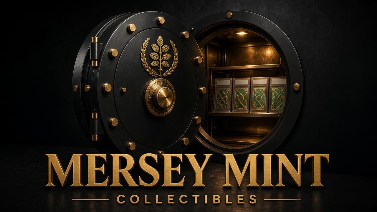 An open gold-trimmed vault door — Mersey Mint Collectibles